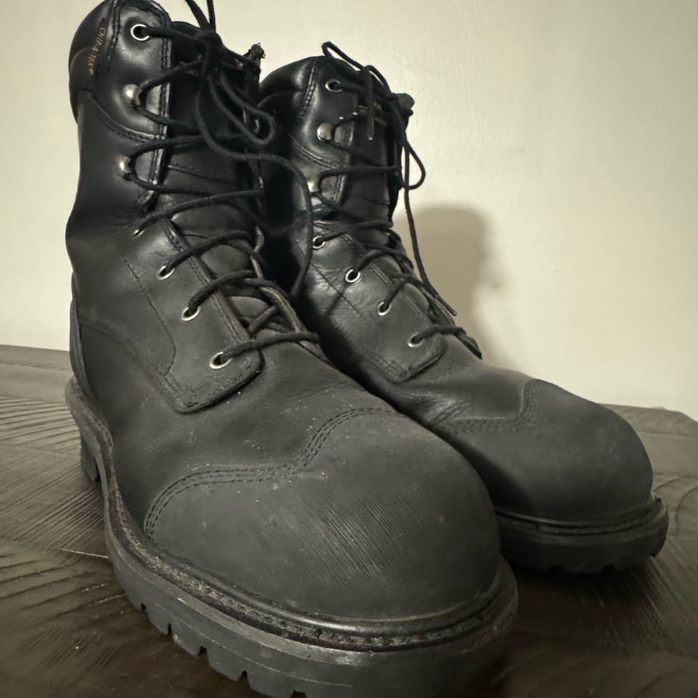 Chippewa Men's Black Leather Lace-Up Boots